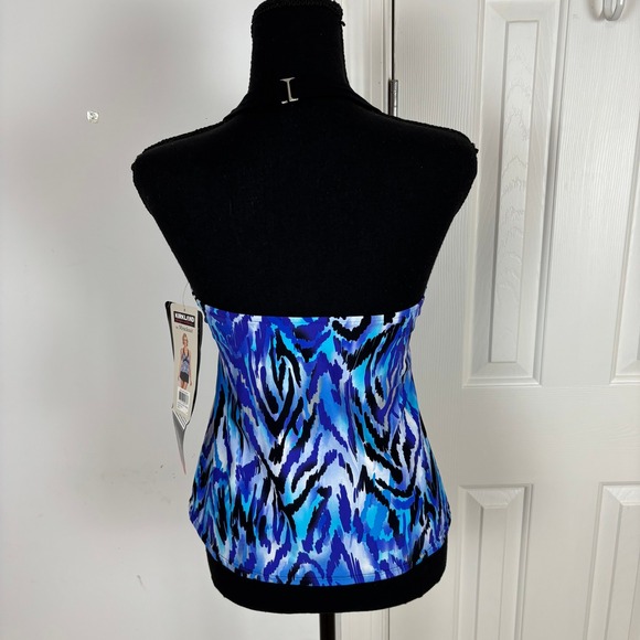 Kirkland Signature‎ Miraclesuit Tankini Top Blue Purple Halter Swimsuit Sz 8 New - Picture 3 of 10